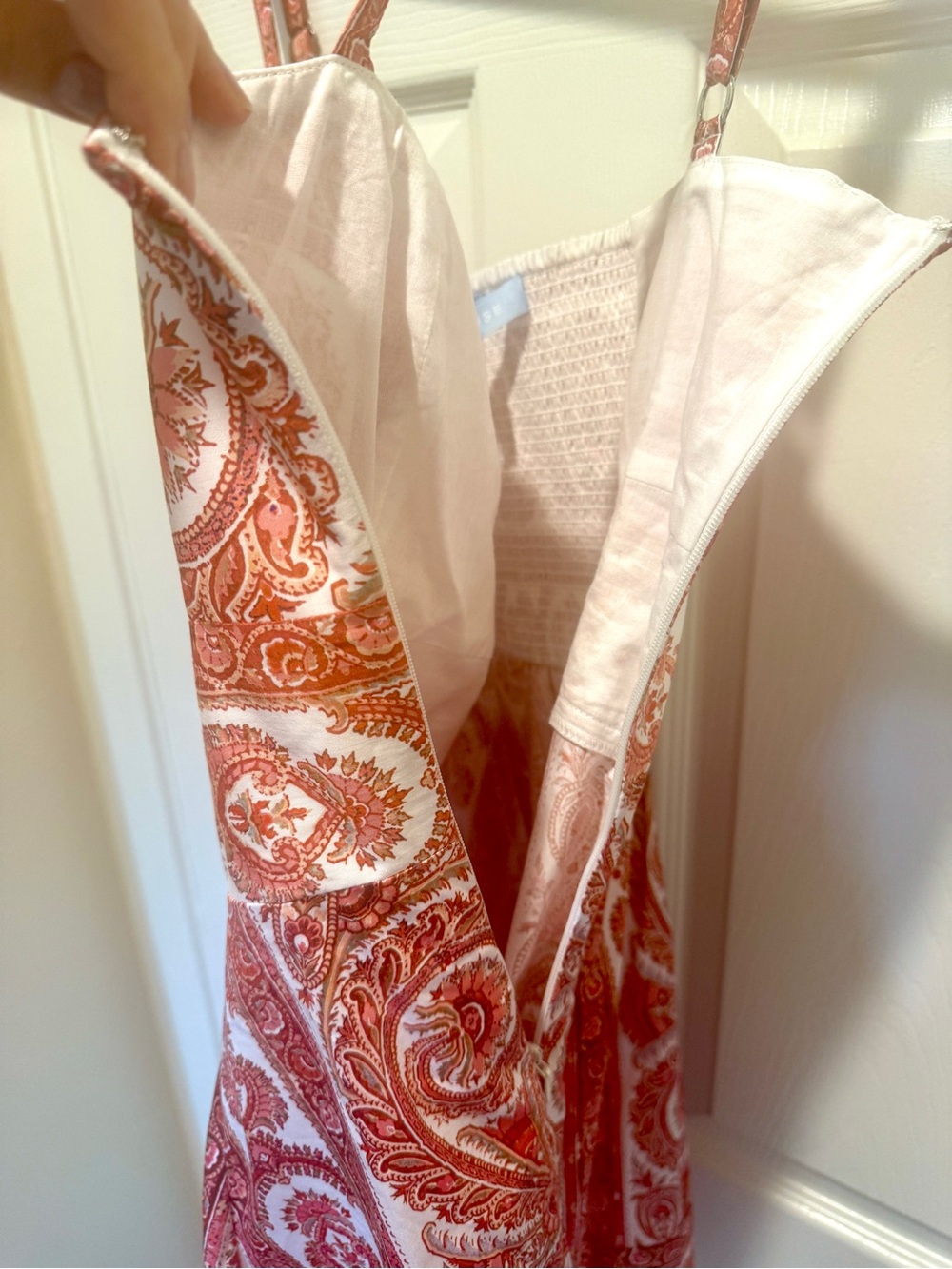 Hill House Mini Dress in Coral Paisley - Picture 9 of 10